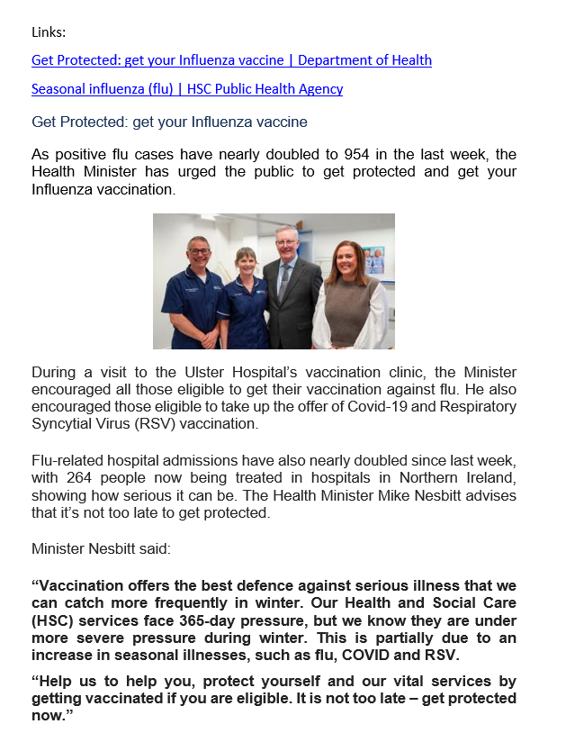 Flu in the community